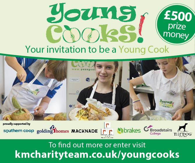 Young Cooks! Your invitation to be a Young Cook. £500 prize money. To find out more visit kmcharityteam.co.uk/youngcooks